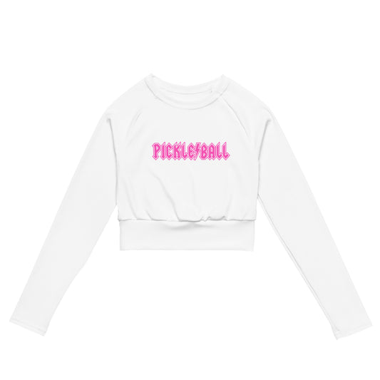 Women's long-sleeve pickleball crop top