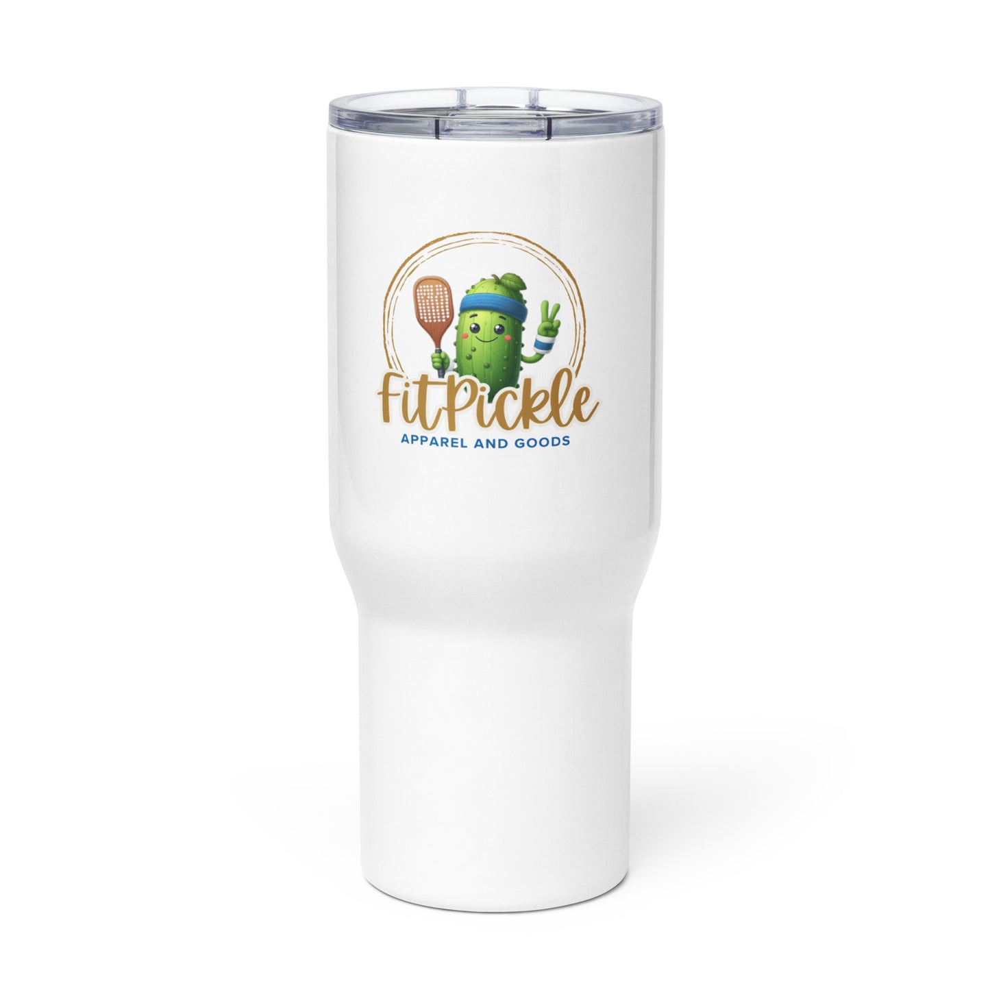 Travel pickleball mug with a handle