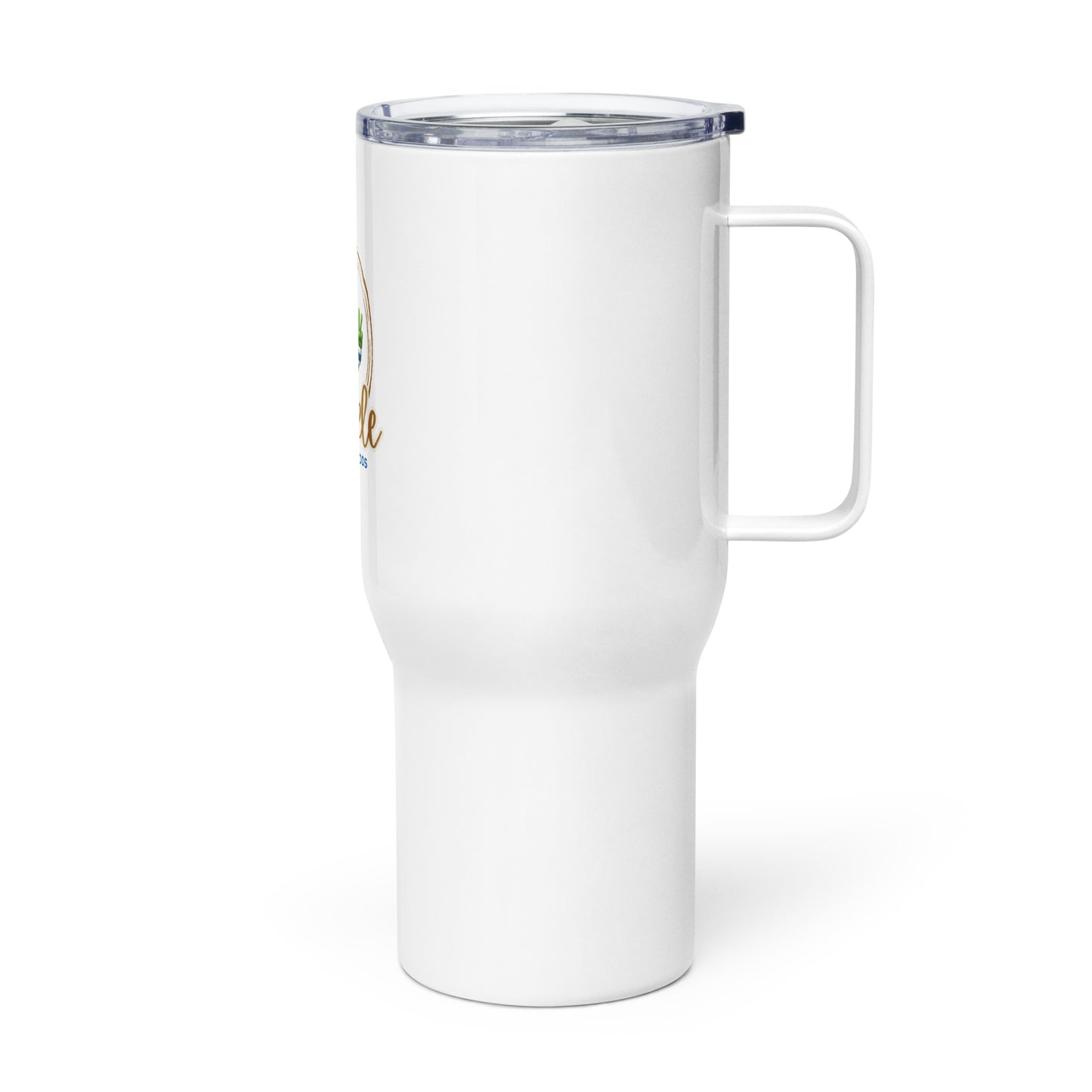 Travel pickleball mug with a handle