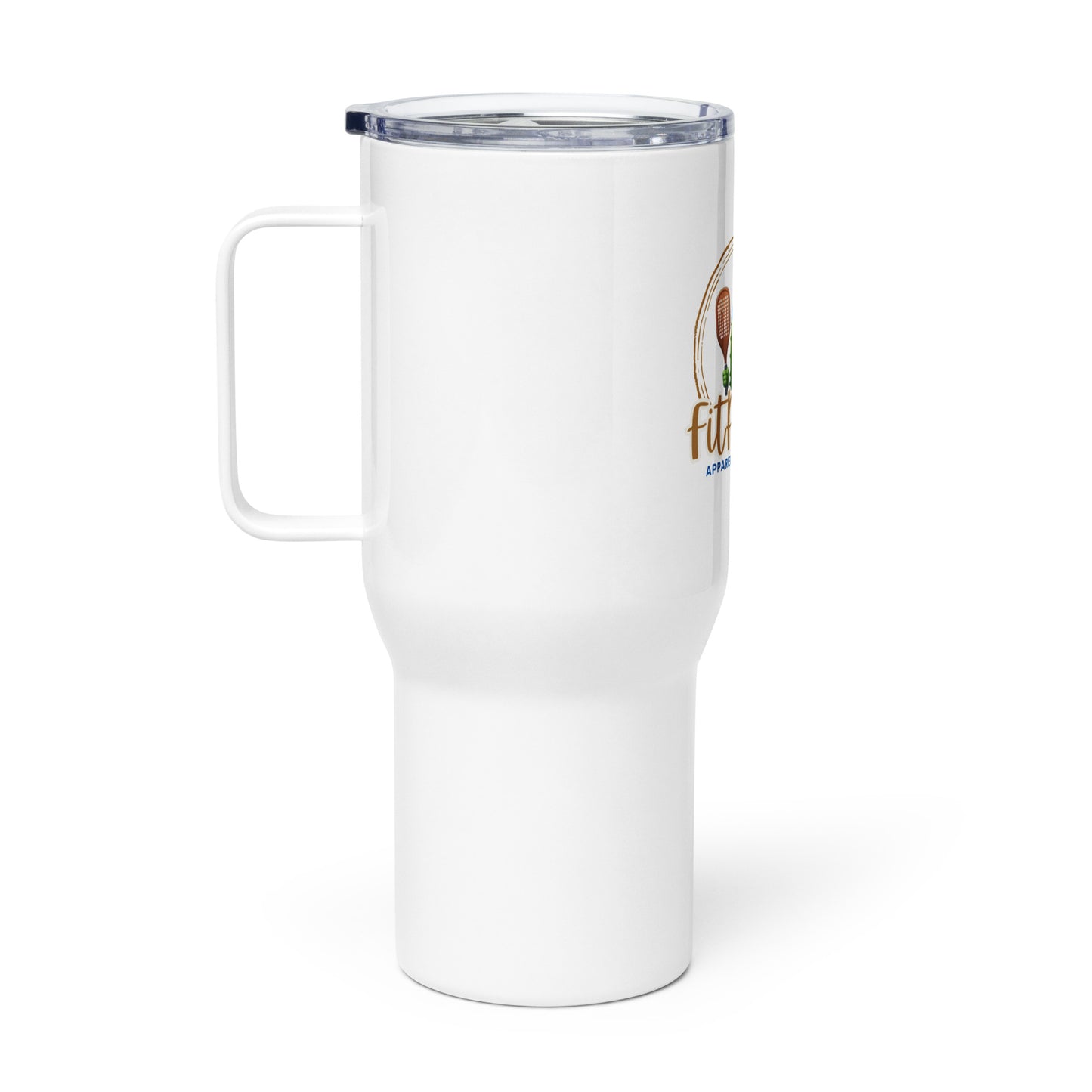 Travel pickleball mug with a handle